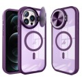 For iPhone 12 Pro Max Round Camshield MagSafe TPU Hybrid PC Phone Case(Purple)