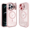 For iPhone 12 Pro Round Camshield MagSafe TPU Hybrid PC Phone Case(Pink)