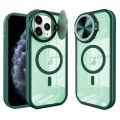 For iPhone 11 Pro Max Round Camshield MagSafe TPU Hybrid PC Phone Case(Green)