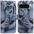 For Google Pixel 9 Pro Coloured Drawing Flip Leather Phone Case(Tiger)