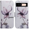 For Google Pixel 8a Coloured Drawing Flip Leather Phone Case(Magnolia)