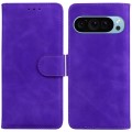 For Google Pixel 9 Pro Skin Feel Pure Color Flip Leather Phone Case(Purple)