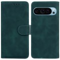 For Google Pixel 9 Skin Feel Pure Color Flip Leather Phone Case(Green)