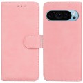 For Google Pixel 9 Skin Feel Pure Color Flip Leather Phone Case(Pink)