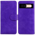 For Google Pixel 8a Skin Feel Pure Color Flip Leather Phone Case(Purple)