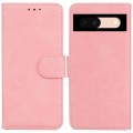 For Google Pixel 8a Skin Feel Pure Color Flip Leather Phone Case(Pink)