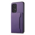 For Samsung Galaxy A53 5G Calf Texture Card Bag Design Full Coverage Phone Case(Purple)