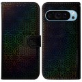 For Google Pixel 9 Pro Colorful Magnetic Buckle Leather Phone Case(Black)