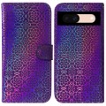 For Google Pixel 8a Colorful Magnetic Buckle Leather Phone Case(Purple)