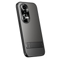 For OPPO Reno10 Pro+ Global R-JUST RJ-61 Electroplating Frosted TPU + PC Phone Case with Holder(Grey