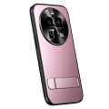 For OPPO Find X6 R-JUST RJ-61 Electroplating Frosted TPU + PC Phone Case with Holder(Pink)