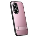 For Huawei nova 12 Pro R-JUST RJ-61 Electroplating Frosted TPU + PC Phone Case with Holder(Pink)