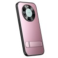 For Huawei Mate 60 R-JUST RJ-61 Electroplating Frosted TPU + PC Phone Case with Holder(Pink)