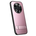 For Huawei Mate 60 Pro R-JUST RJ-61 Electroplating Frosted TPU + PC Phone Case with Holder(Pink)