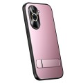 For Huawei nova 10 Pro R-JUST RJ-61 Electroplating Frosted TPU + PC Phone Case with Holder(Pink)