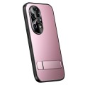 For Huawei P50 Pro R-JUST RJ-61 Electroplating Frosted TPU + PC Phone Case with Holder(Pink)