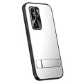 For Huawei P40 R-JUST RJ-61 Electroplating Frosted TPU + PC Phone Case with Holder(Silver)