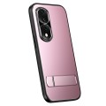 For Honor 80 R-JUST RJ-61 Electroplating Frosted TPU + PC Phone Case with Holder(Pink)