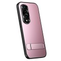 For Honor 70 R-JUST RJ-61 Electroplating Frosted TPU + PC Phone Case with Holder(Pink)