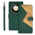 For Honor X9b idewei Two-color Splicing Leather Phone Case(Green)