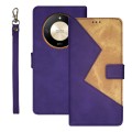 For Honor X9b idewei Two-color Splicing Leather Phone Case(Purple)