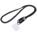 Double Buckle Twist Rope Slim Long Lanyard(Black White)