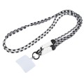 Double Buckle Twist Rope Slim Long Lanyard(White Black)