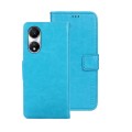 For Honor Play 40 idewei Crazy Horse Texture Leather Phone Case with Holder(Sky Blue)