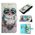 For OPPO Reno11 5G Global 3D Painting Horizontal Flip Leather Phone Case(Grey Owl)