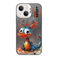 For iPhone 14 Splash-ink AI Cute Dragon PC Hybrid TPU Phone Case(Big-eye Dragon)