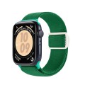 For Apple Watch SE 2023 40mm Carbon Fiber Texture Snap Buckle Nylon Watch Band(Green)