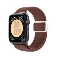 For Apple Watch Series 8 45mm Carbon Fiber Texture Snap Buckle Nylon Watch Band(Smoke Purple)