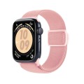 For Apple Watch SE 2022 40mm Carbon Fiber Texture Snap Buckle Nylon Watch Band(Pink)