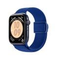 For Apple Watch Series 7 45mm Carbon Fiber Texture Snap Buckle Nylon Watch Band(Blue)