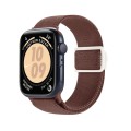 For Apple Watch SE 40mm Carbon Fiber Texture Snap Buckle Nylon Watch Band(Smoke Purple)