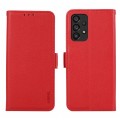 For Samsung Galaxy A52 4G/5G ABEEL Side-Magnetic Litchi Pattern Leather RFID Phone Case(Red)
