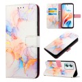 For OPPO A79 5G PT003 Marble Pattern Flip Leather Phone Case(Galaxy Marble White)