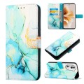 For OPPO Reno11 Pro 5G Global PT003 Marble Pattern Flip Leather Phone Case(Green)