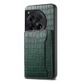 For OnePlus Ace 3 Crocodile Texture Card Bag Design Full Coverage Phone Case(Green)