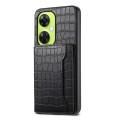 For OnePlus Nord CE 3 Lite Crocodile Texture Card Bag Design Full Coverage Phone Case(Black)