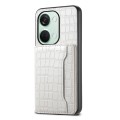 For OnePlus Ace 2V Crocodile Texture Card Bag Design Full Coverage Phone Case(White)