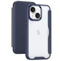 For iPhone 14 Plus RFID Blocking Adsorption Flip Leather Phone Case(Dark Blue)