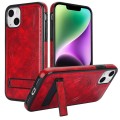 For iPhone 14 Retro Leather Invisible Stand MagSafe Phone Case(Red)