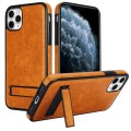 For iPhone 11 Pro Retro Leather Invisible Stand MagSafe Phone Case(Yellow)
