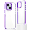 For iPhone 15 Plus Dual-Color Clear Acrylic Hybrid TPU Phone Case(Purple)