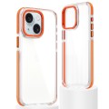 For iPhone 15 Dual-Color Clear Acrylic Hybrid TPU Phone Case(Orange)
