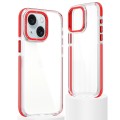 For iPhone 15 Dual-Color Clear Acrylic Hybrid TPU Phone Case(Red)