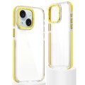 For iPhone 15 Dual-Color Clear Acrylic Hybrid TPU Phone Case(Yellow)