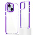 For iPhone 15 Dual-Color Clear Acrylic Hybrid TPU Phone Case(Purple)