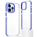 For iPhone 12 Pro Max Dual-Color Clear Acrylic Hybrid TPU Phone Case(Blue)